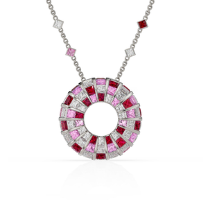 Princess Escape DuoGems Pink Sapphires Pendant