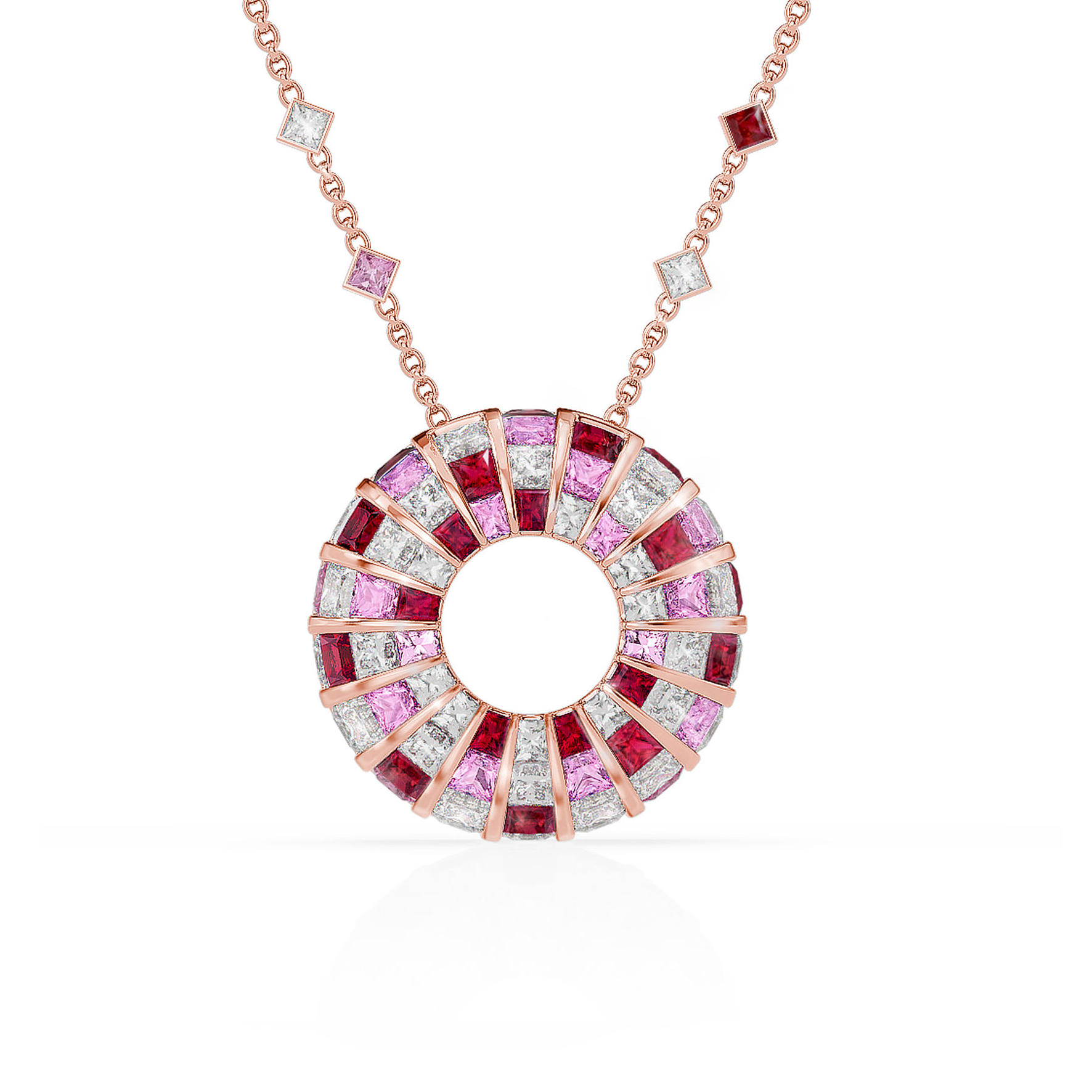 Princess Escape DuoGems Pink Sapphires Pendant