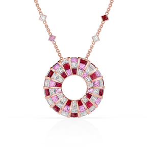 Princess Escape DuoGems Pink Sapphires Pendant