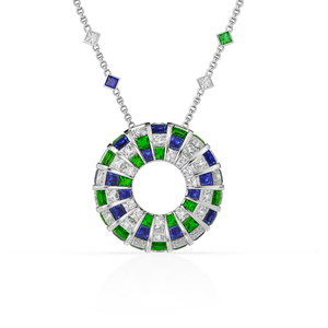 Princess Escape DuoGems Blue Sapphires Pendant