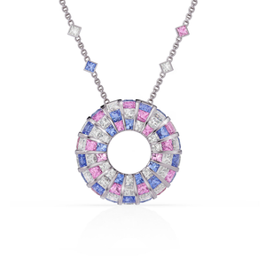 Princess Escape DuoGems Pink Sapphires Pendant